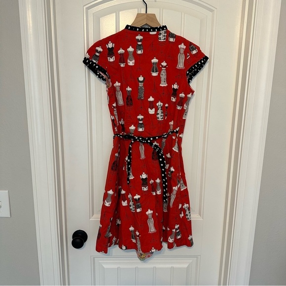 Retrolicious Mini Wrap Dress Retro 50s Vintage Cotton Dainty Kawaii Size Small - Picture 5 of 10